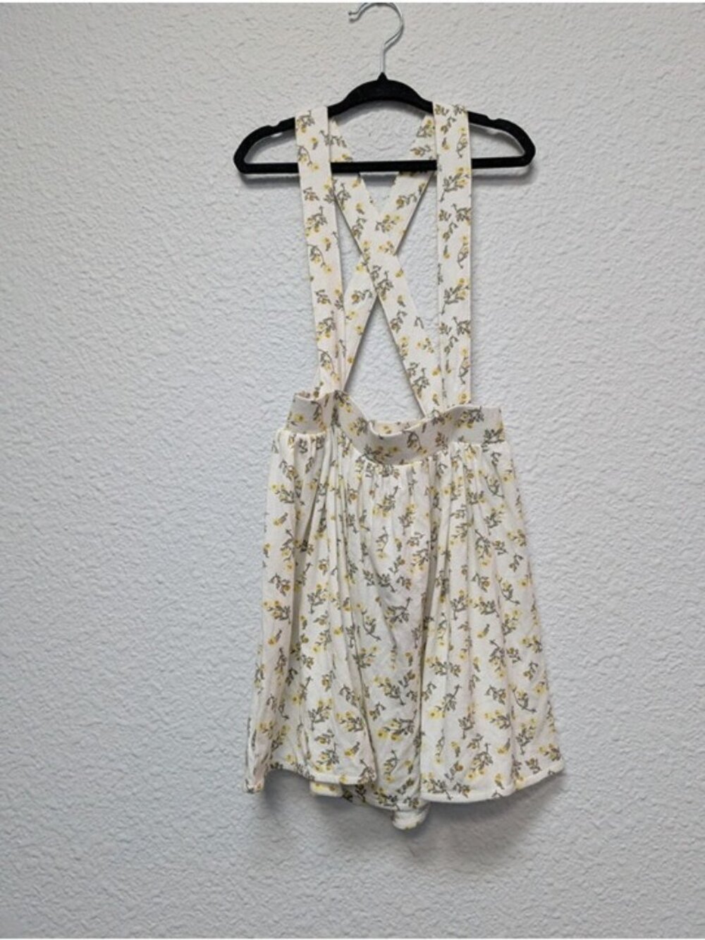 Kate Quinn Tiny Lemon Chamomille Suspenders Skirt 5Y Modal Floral Ditsy Yellow